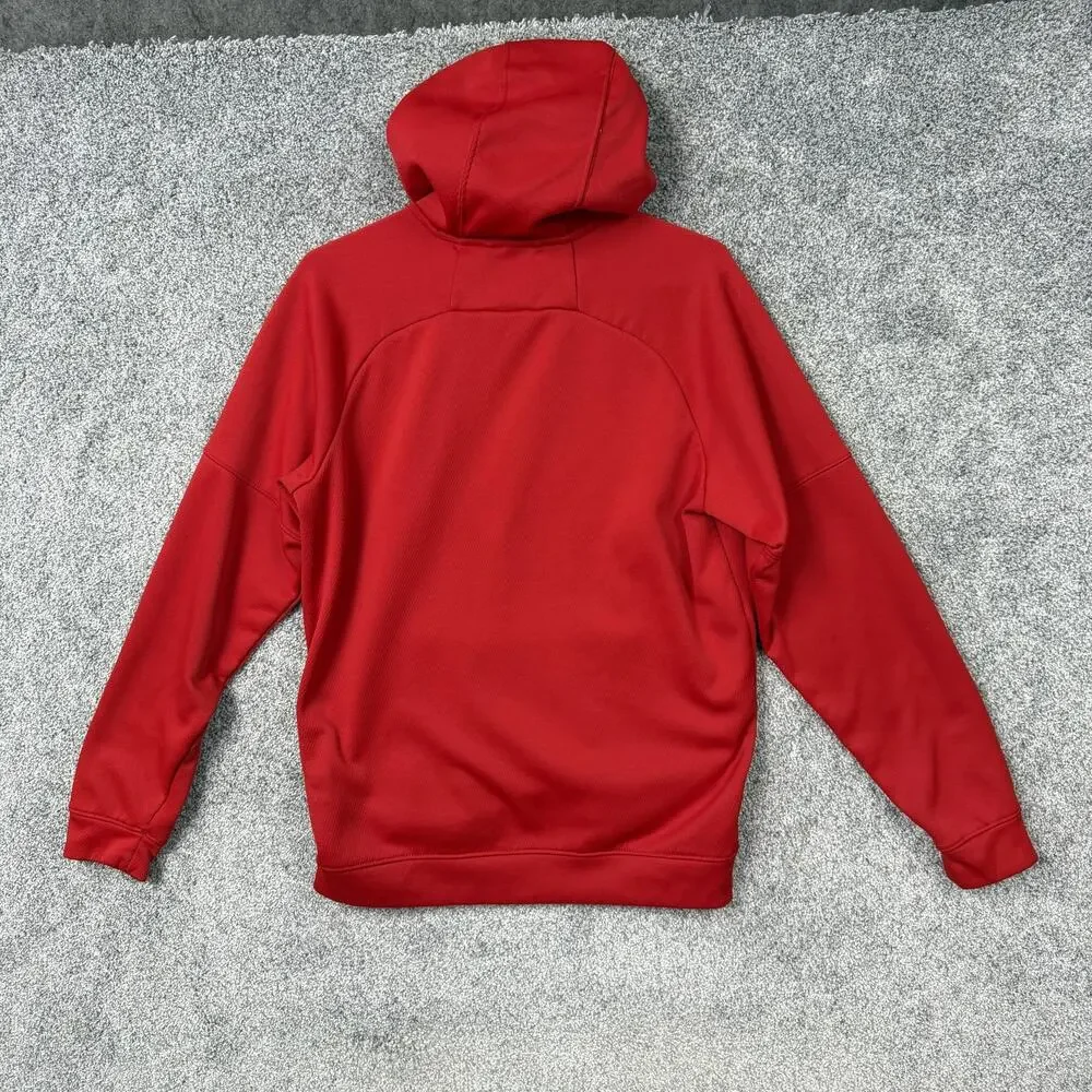 Adidas Hoodie Mens M Red Pullover Big Logo Sweatshirt Gym Sporty Athleisure